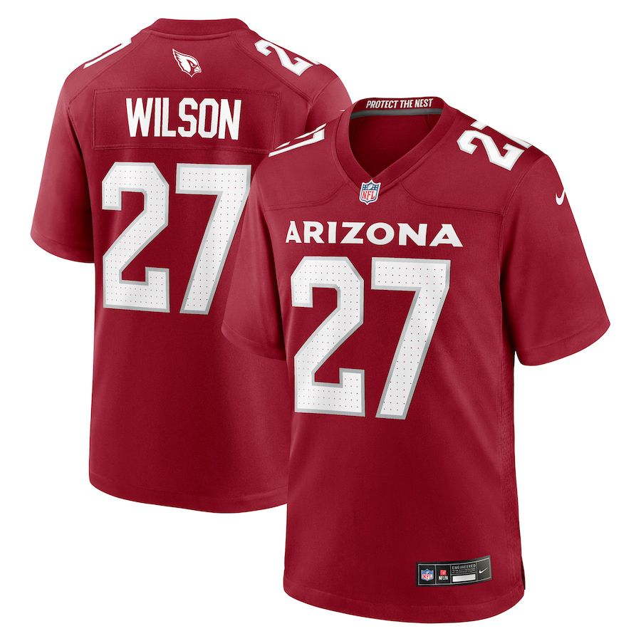 Men Arizona Cardinals #27 Divaad Wilson Nike Cardinal Team Game NFL Jersey->->